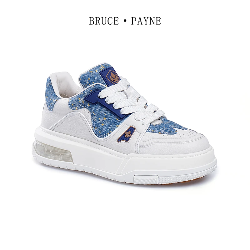 Bruce payne新西兰饮奶小牛皮春夏季新品朋克风厚底气垫老爹鞋