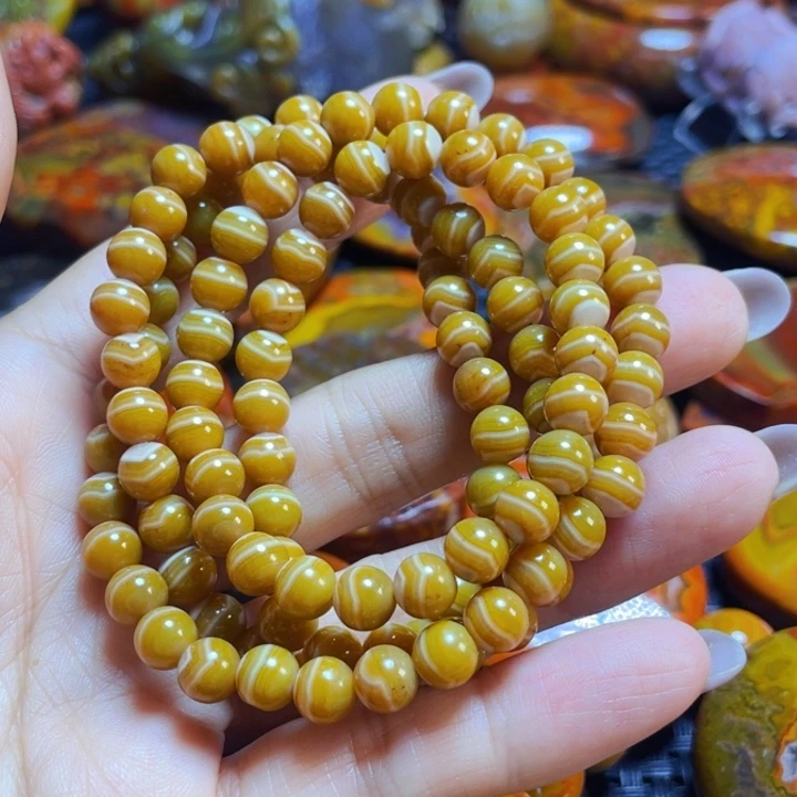 玛瑙/玉髓战国红多圈未镶嵌