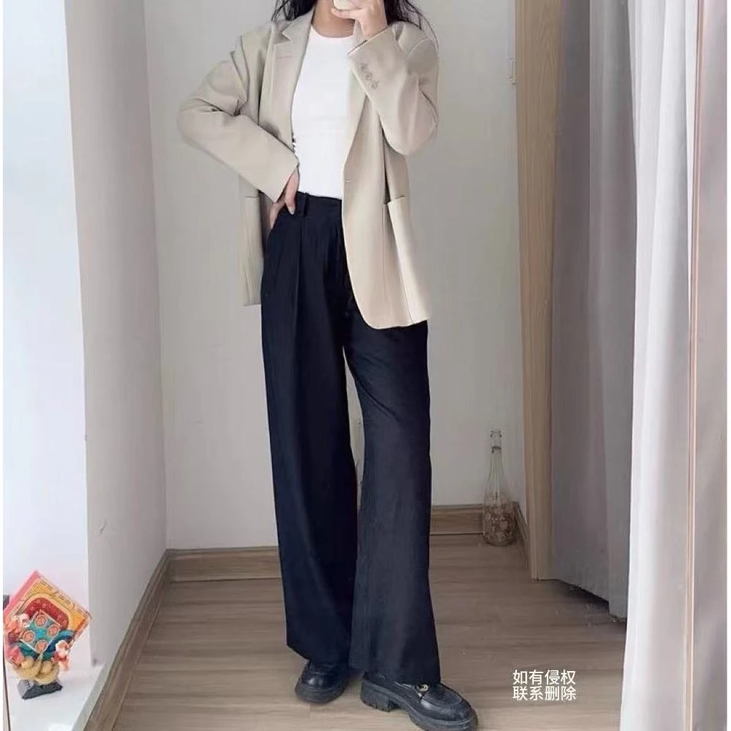 『朱小姐』宽松褶裥阔腿裤 F930