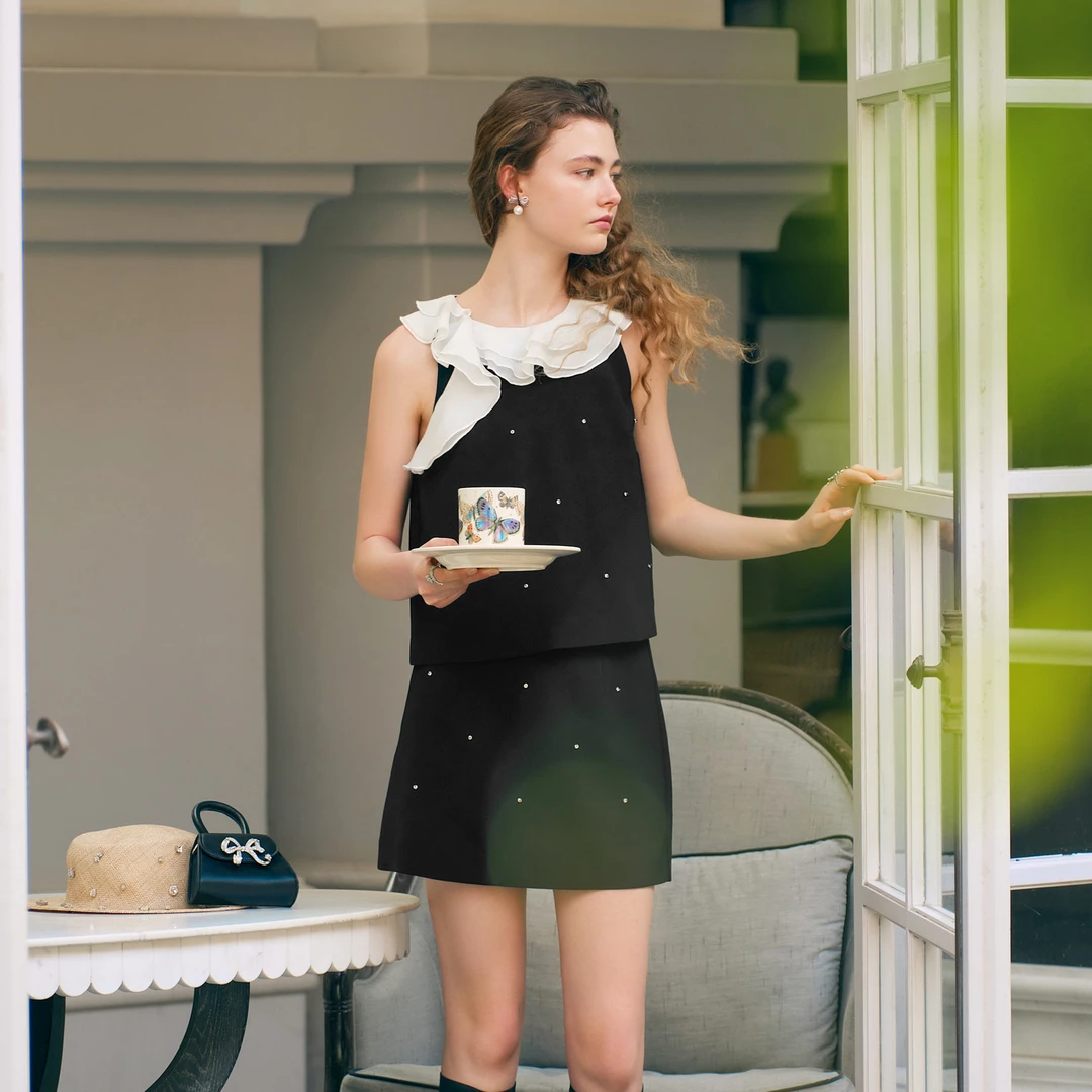 missCOCOON不规则荷叶边领套装25夏0047