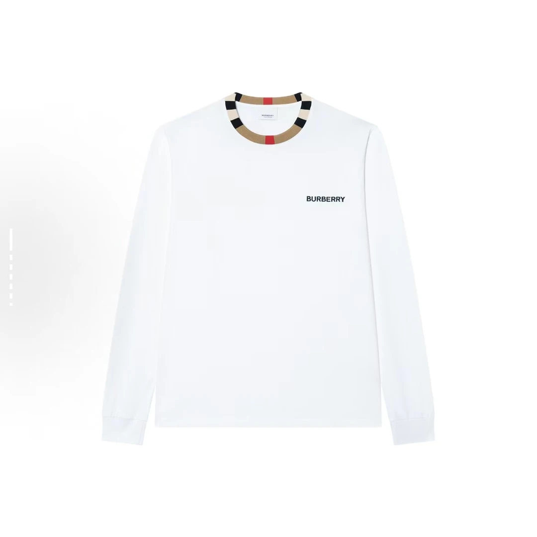 BURBERRY/博柏利（香港发）字母印花圆领黑色白色长T yyz