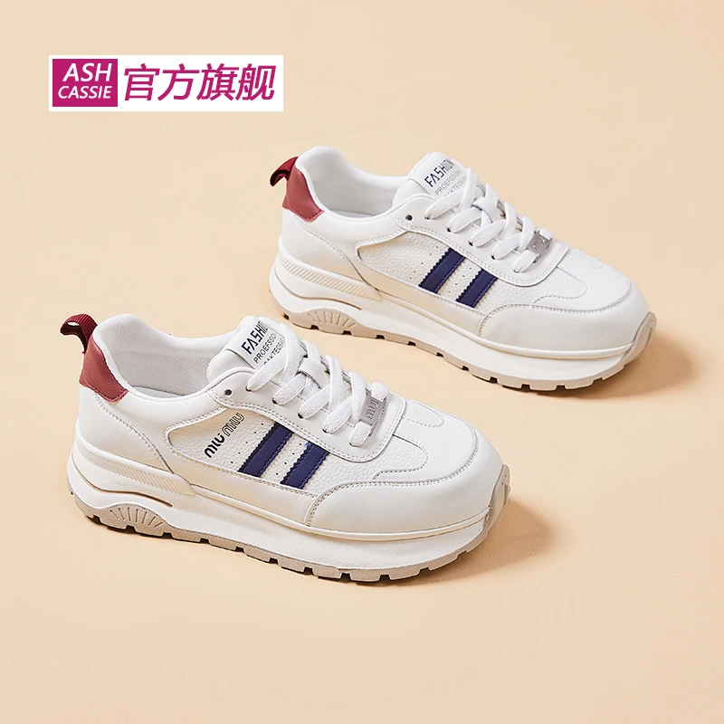 德训鞋女2025年春季新款厚底小白鞋休闲运动阿甘鞋潮百搭休闲女鞋