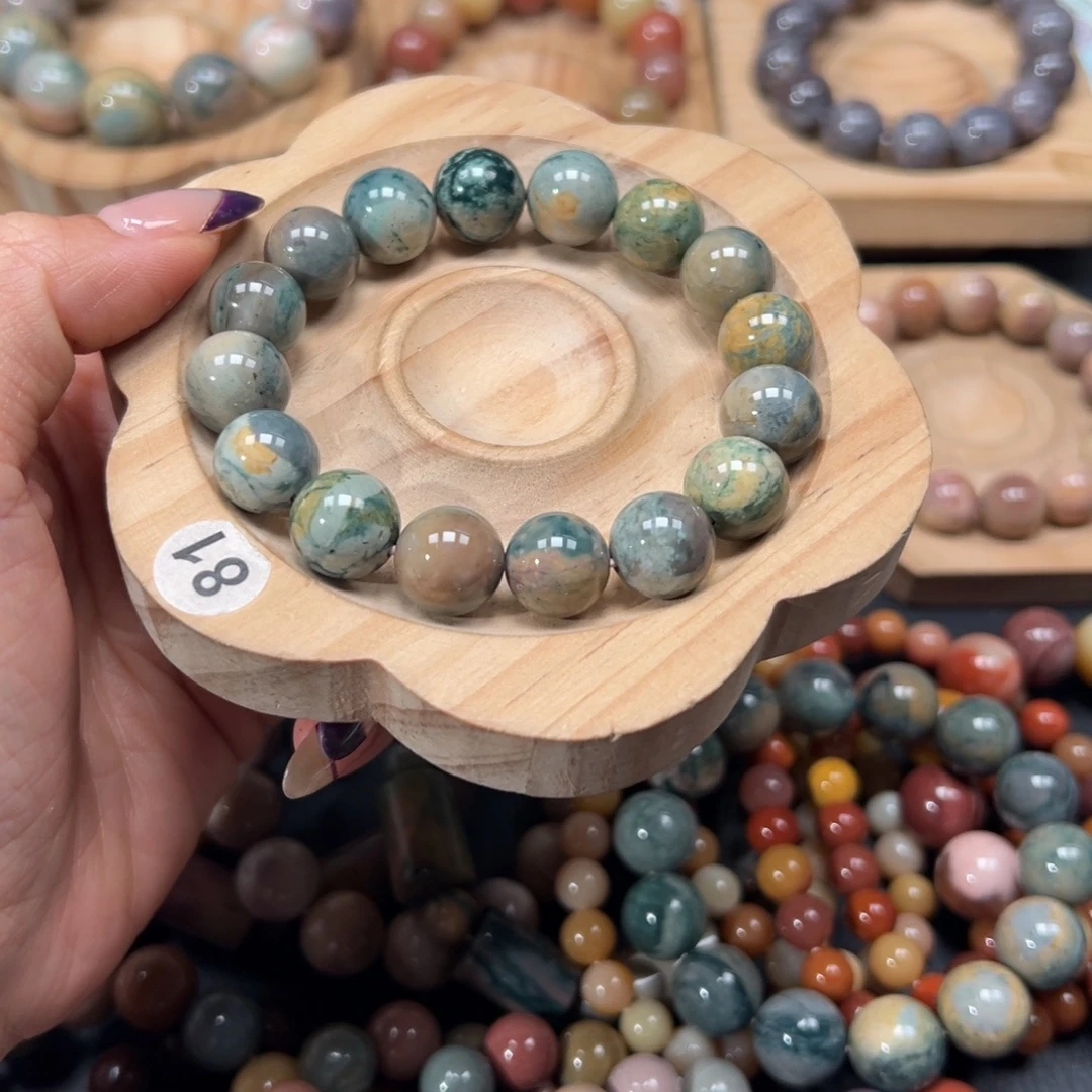 马***果石英质玉未镶嵌手链36