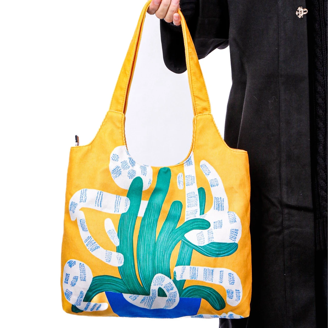 无则艺原创文艺小众灯芯绒单肩仙人掌背心包时尚百搭