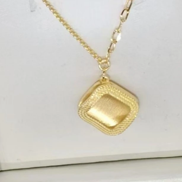 【不支持无理由退】 5G足金999时尚镂空方糖套链百搭复古简约