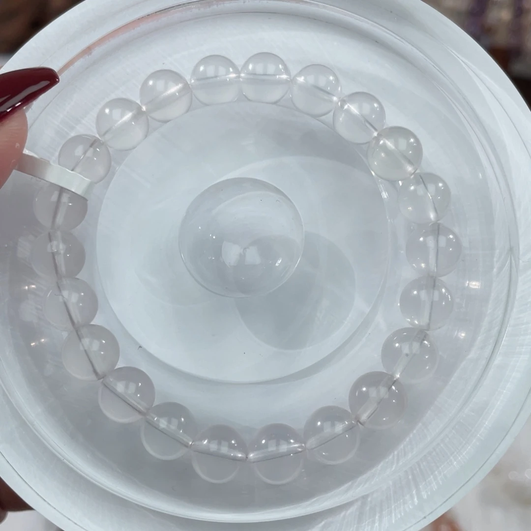 手串紫晶未镶嵌023奶白晶8m+