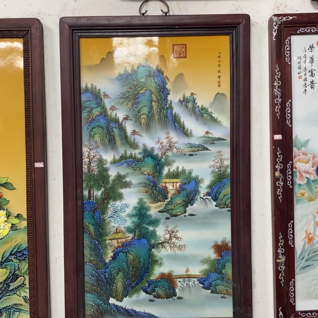 瓷片90*52*1景德镇瓷板画柴窑烧制