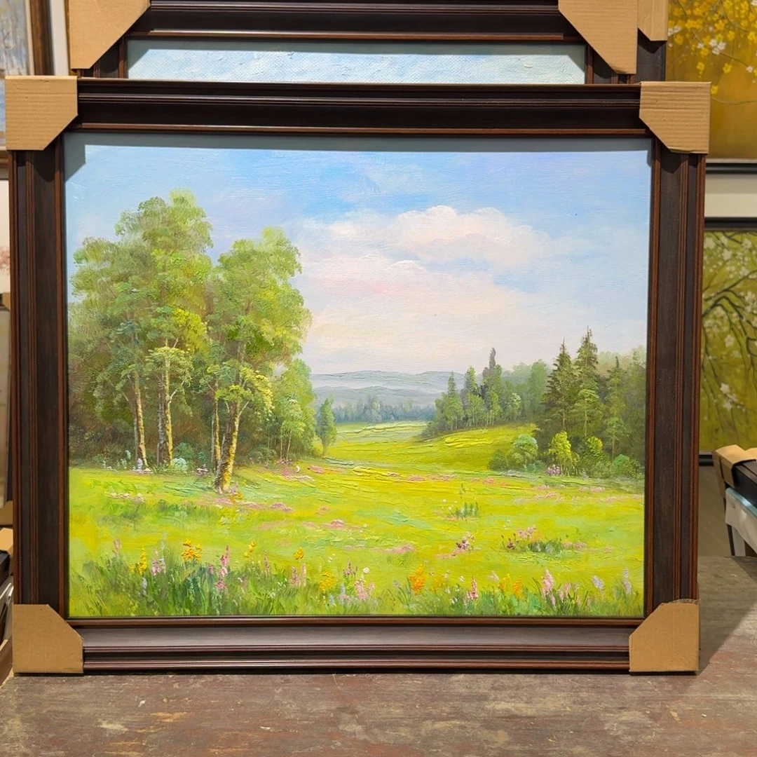 横款纯手绘油画作品