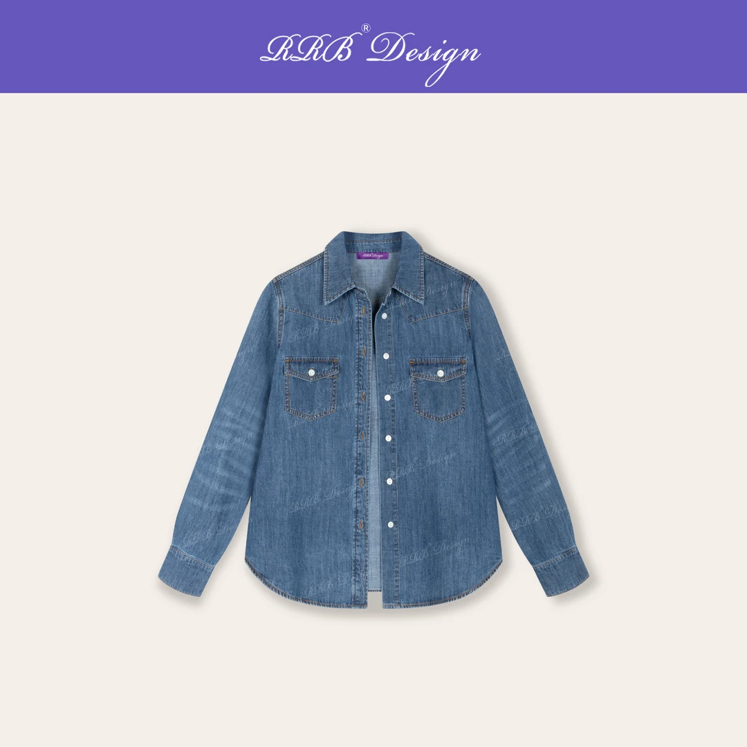 RRB Design「本命丹宁」环保酵素洗水时髦百搭宽松显瘦牛仔衬衫