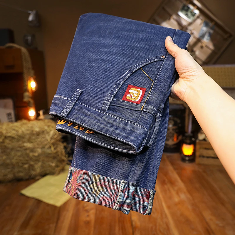 2025春季新款高端爆款男士牛仔裤直筒修身潮牌弹力休闲百搭长裤子