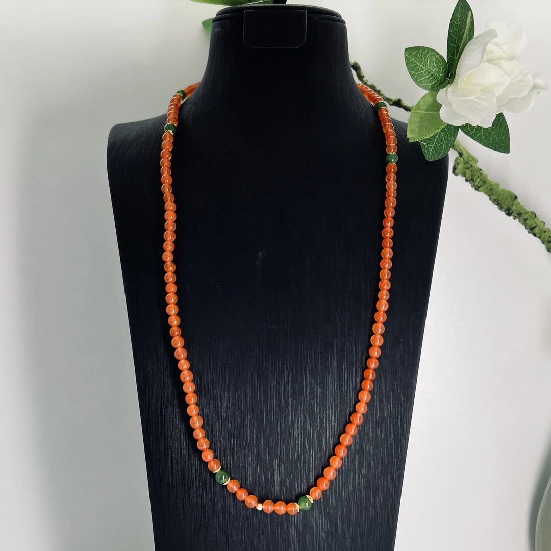 18k金配件南红玛瑙冰红颈饰