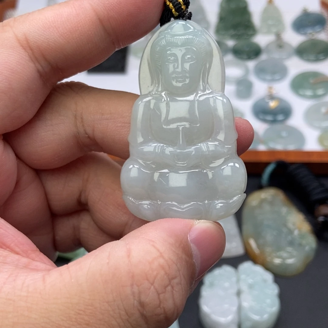 翡翠未镶嵌颈饰正装观音  天然缅甸A货翡翠