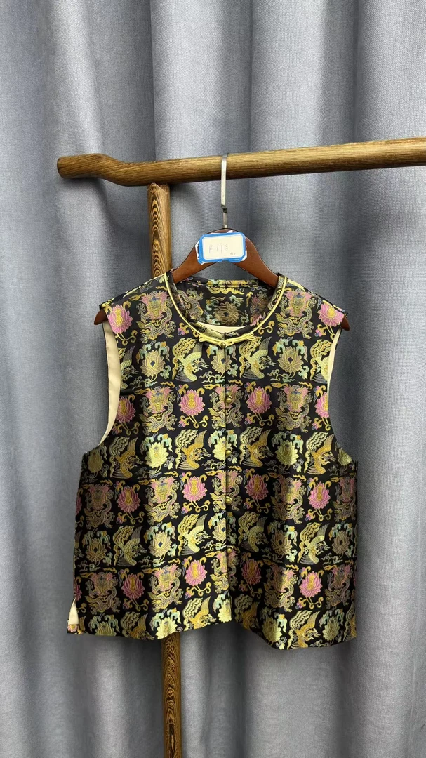 2025夏季新款休闲百搭宋锦背心女R798