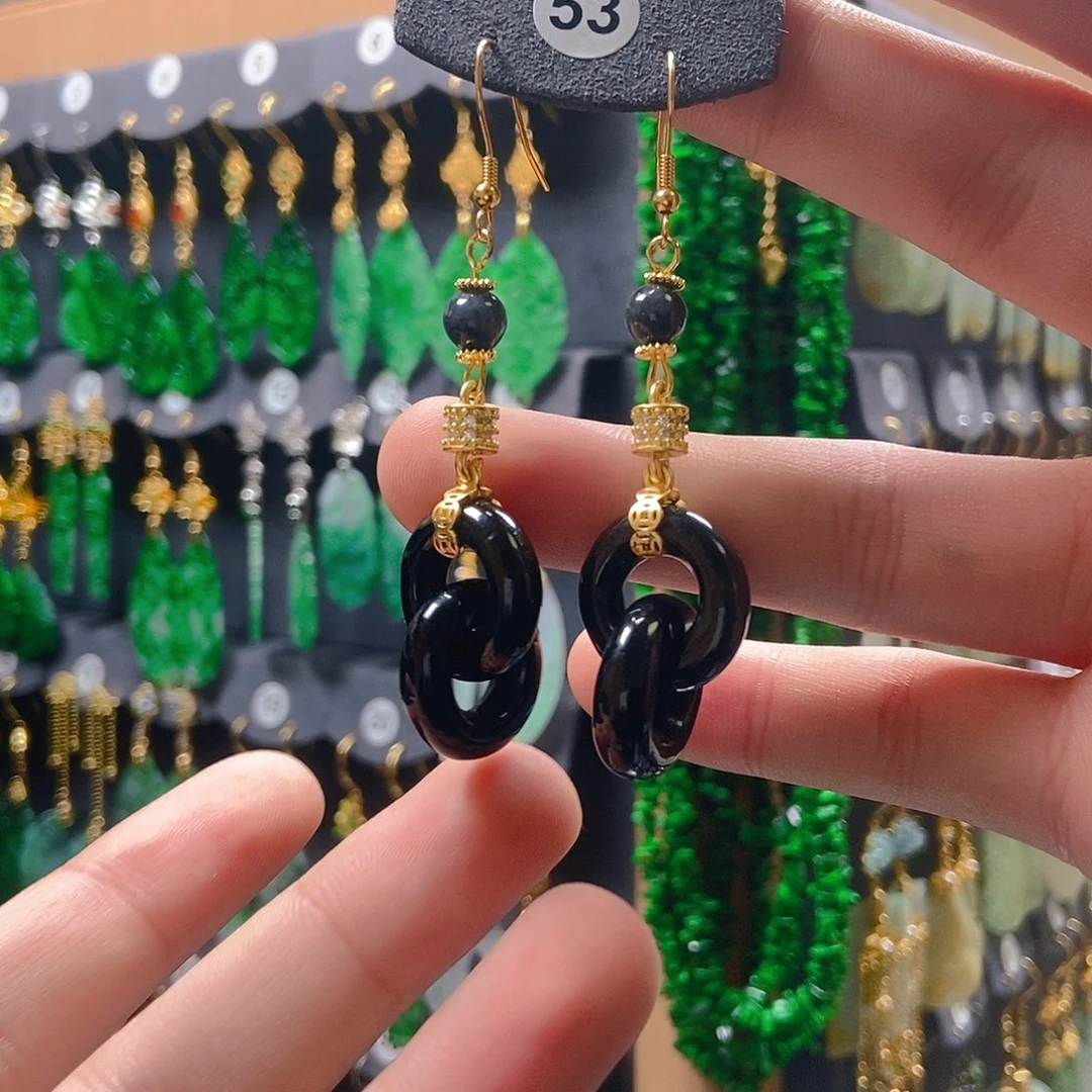 翡翠未镶嵌耳饰翡翠