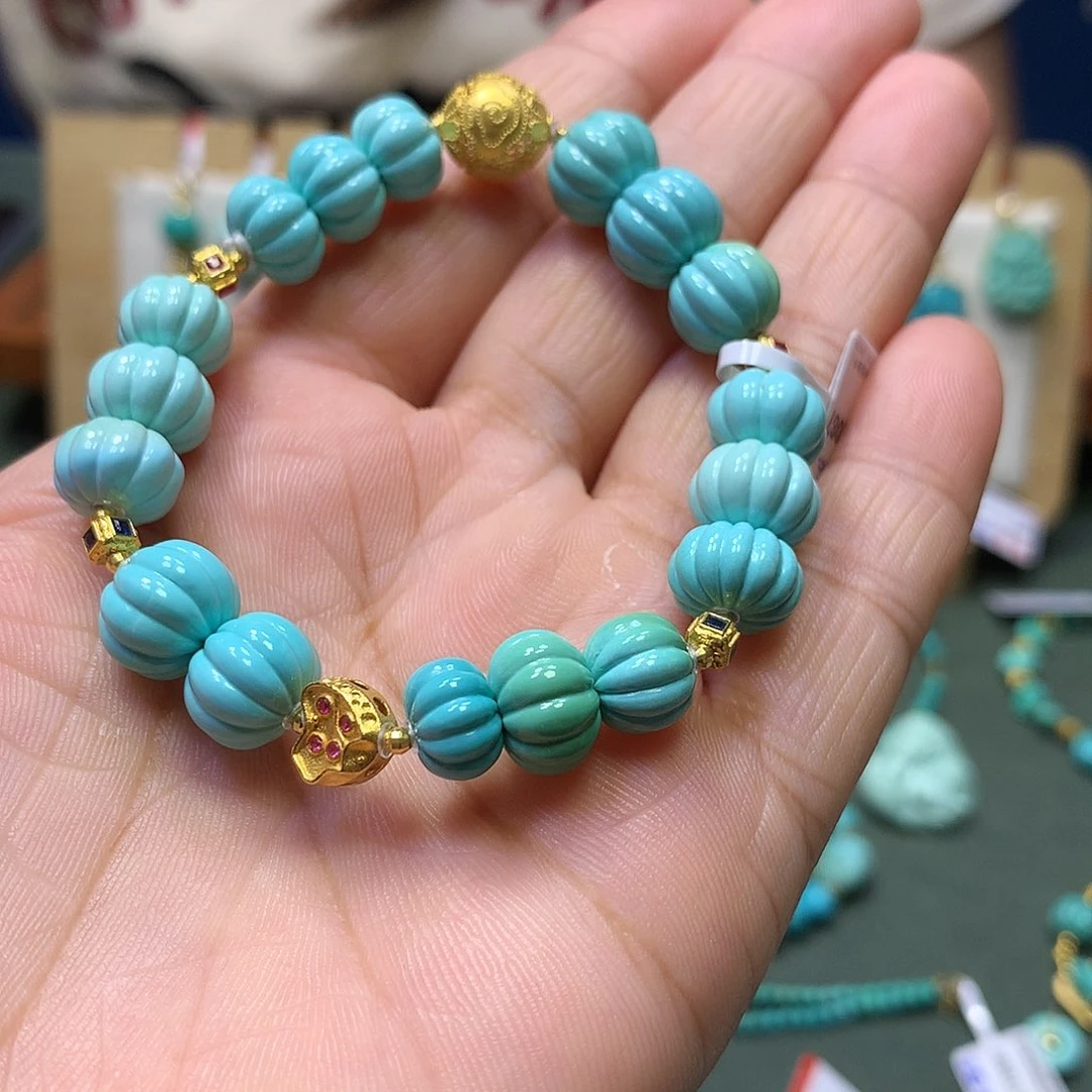 绿松石18K金镶嵌单圈