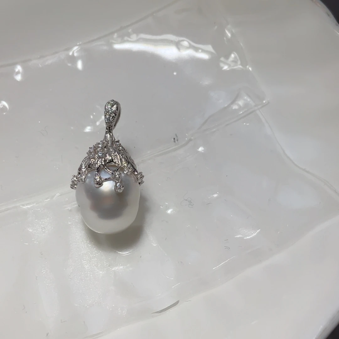 海水珍珠颈饰银S925镶嵌