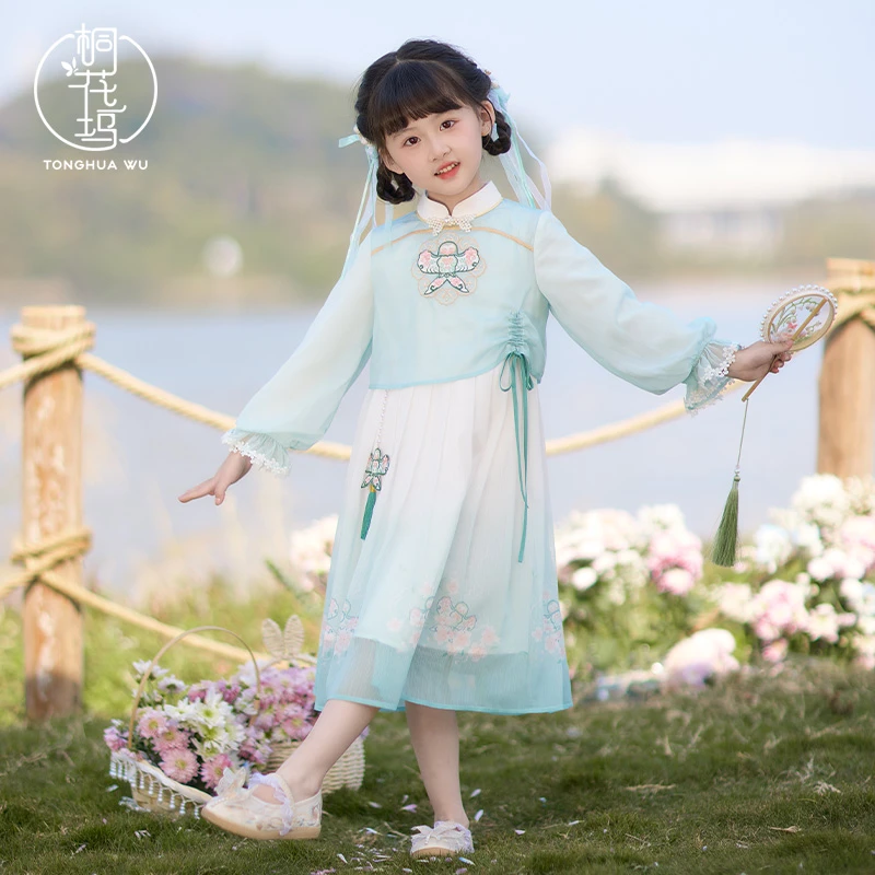 桐花坞【扶摇】汉服女童春秋儿童中国风连衣裙小女孩日常改良旗袍