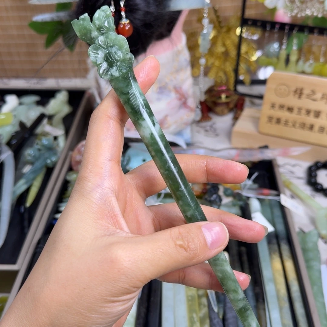 蛇纹石玉未镶嵌发饰