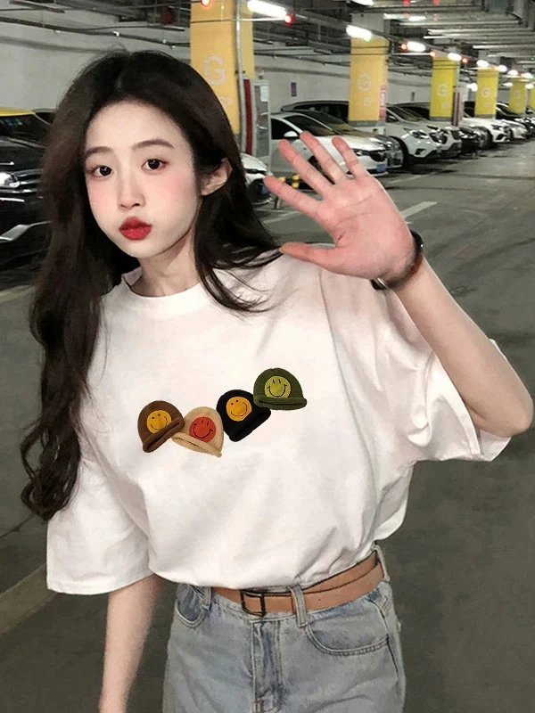 重磅纯棉短袖情侣t恤宽松2025夏季新款小众设计显瘦百搭印花潮