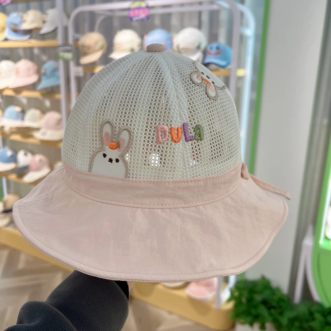 dudula/嘟嘟啦女宝夏遮阳帽帽子透气女童渔夫帽防晒帽盆帽3192