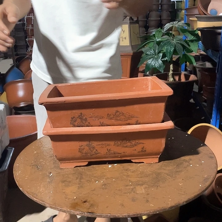 26-26红色马槽花盆
