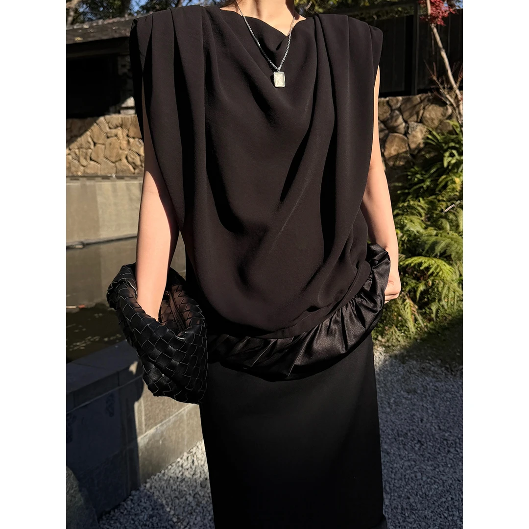 YOEYYOU 设计师品牌26春夏褶皱倒T廓型纯色上衣 SOLSOL买手店