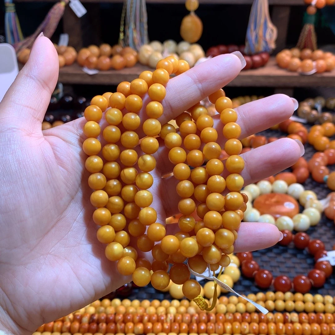 金***心蜜蜡未镶嵌手链蜜蜡手链