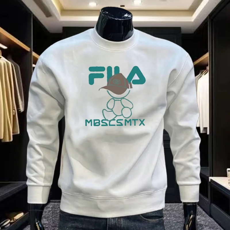 春秋美式休闲男士卫衣2025新款秋冬宽松百搭印花长袖圆领打底上衣