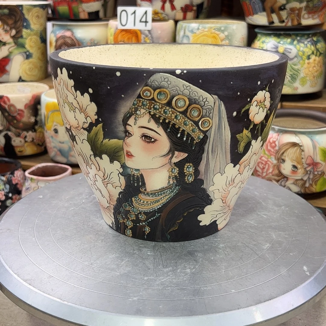 ****名景德镇炫彩手绘景德镇陶瓷花盆