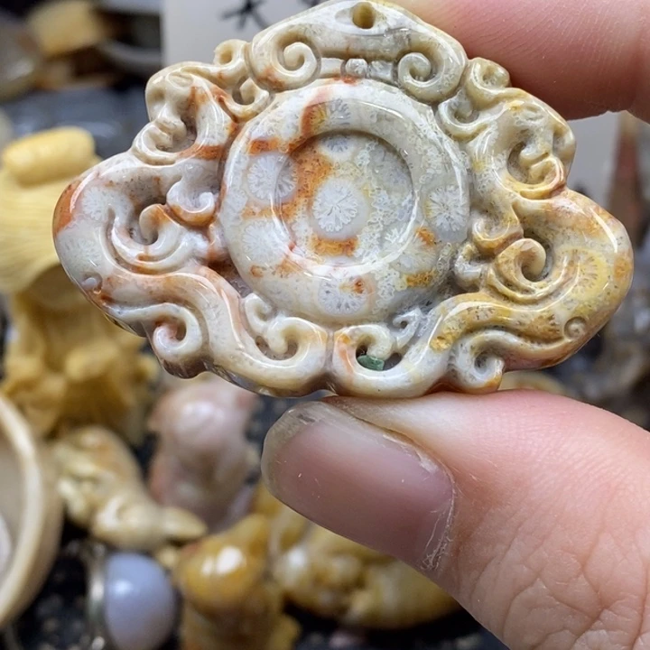 硅化珊瑚（珊瑚玉）未镶嵌颈饰