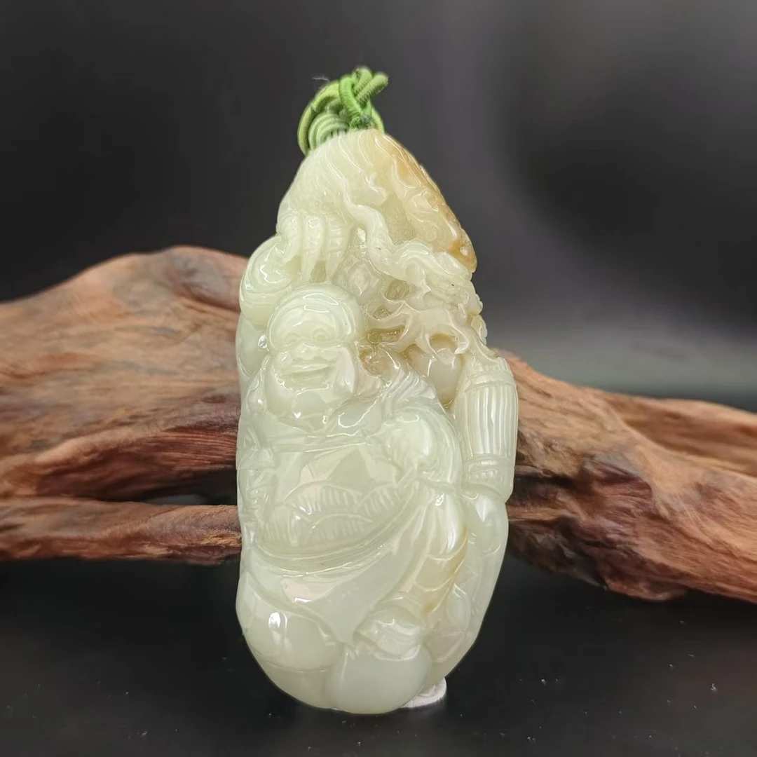 Z和田玉御龙财神手把1662