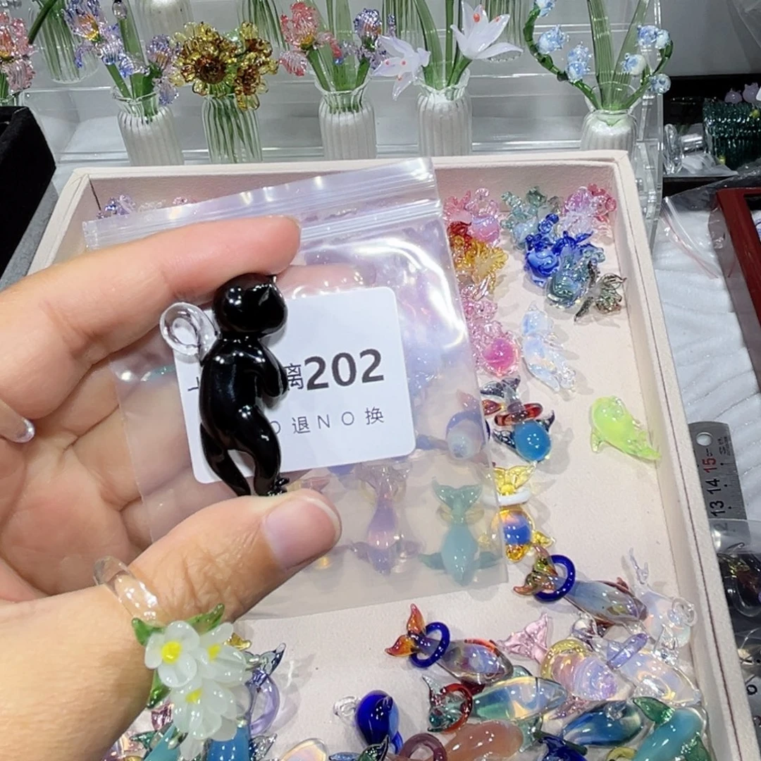 重***女琉璃吊坠（不含链）202黑色猫咪