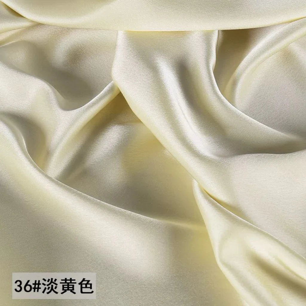 【米色】真丝质感丝绸布料 鎏金高档丝滑垂感 连衣裙西服旗袍礼服