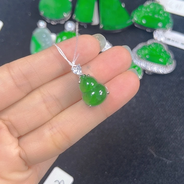 翡翠银S925镶嵌吊坠(不含链)