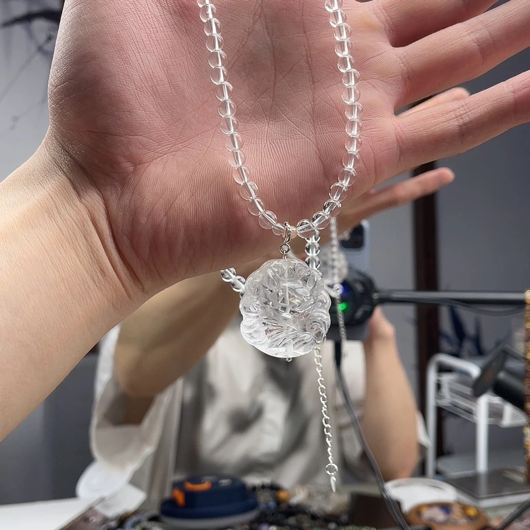水晶手链未镶嵌白水九尾吊坠