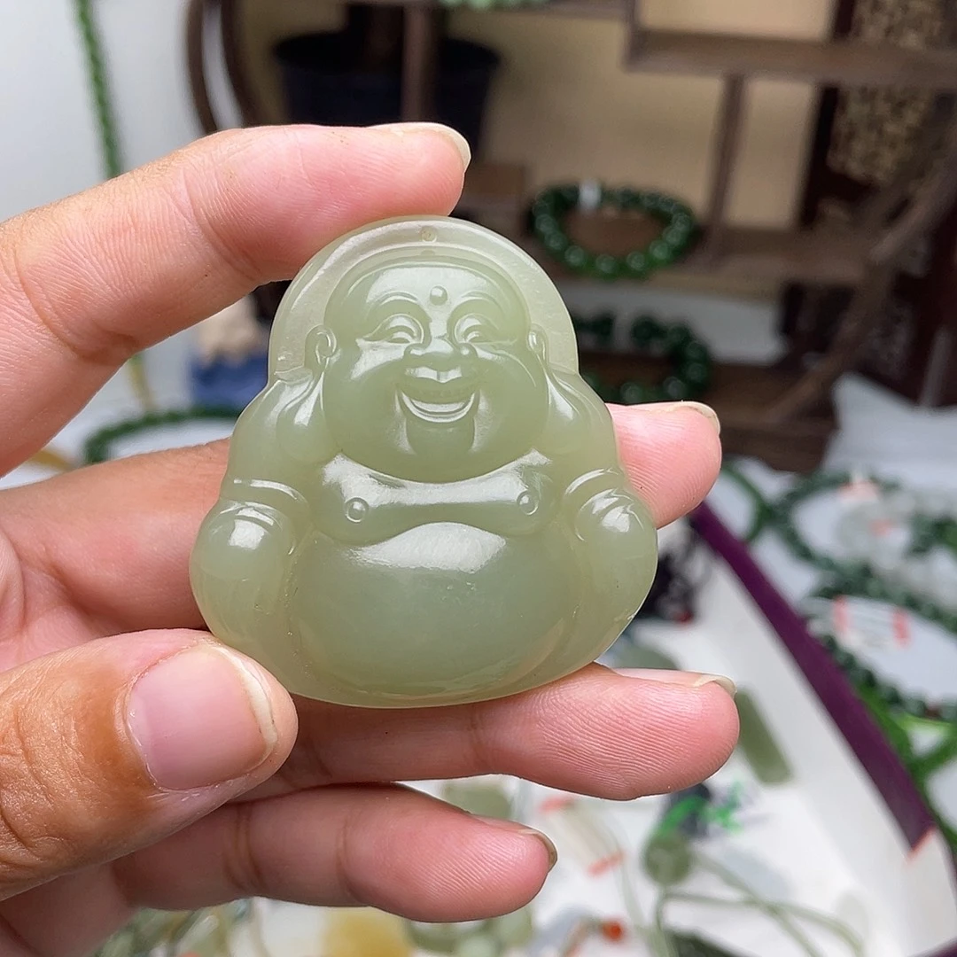颈饰未镶嵌和田玉冰晴水佛公
