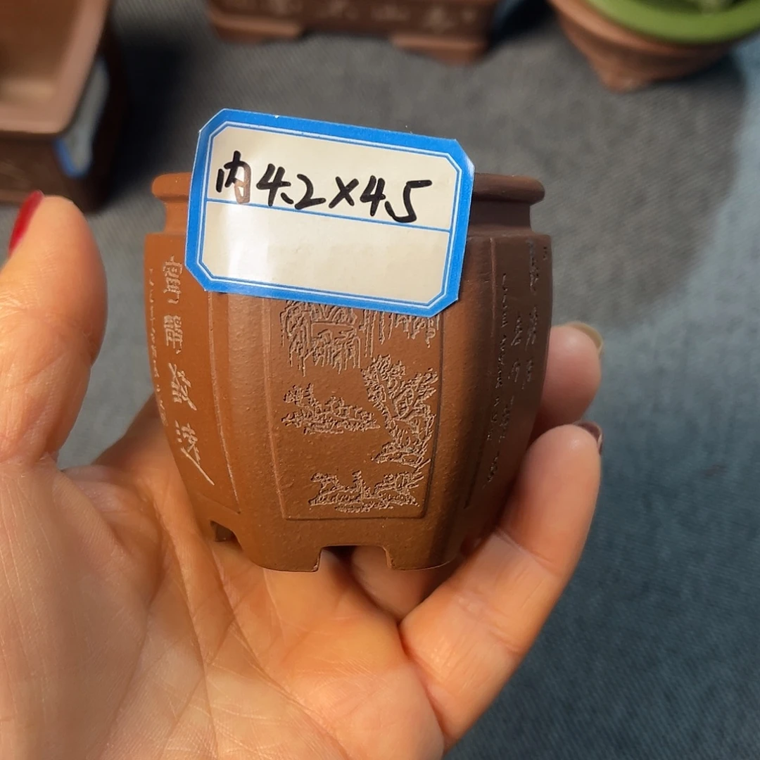 精选紫砂宫灯小六方盆