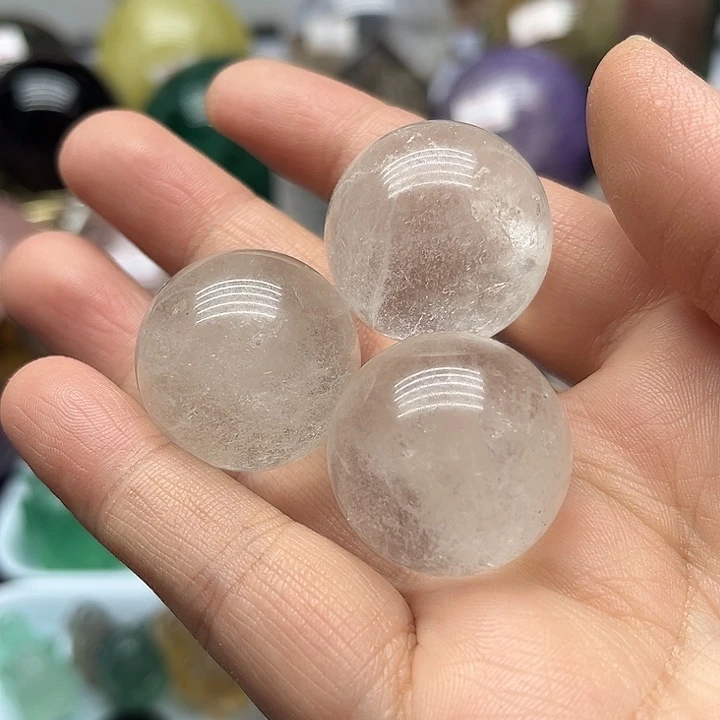 未镶嵌珠宝半成品水晶72克白水晶球