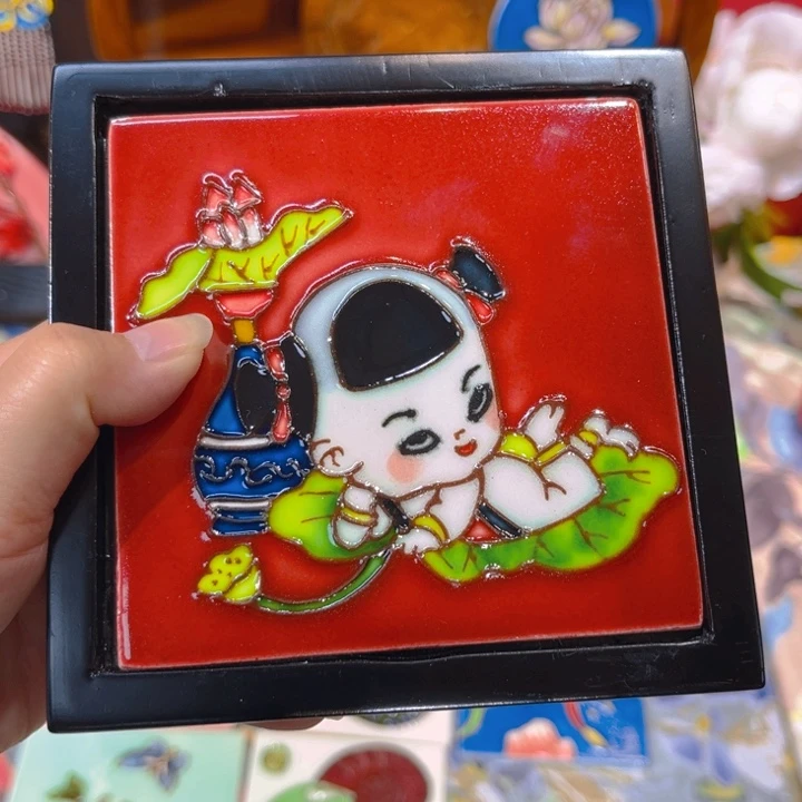 漂***姐瓷片瓷板画艺术作品