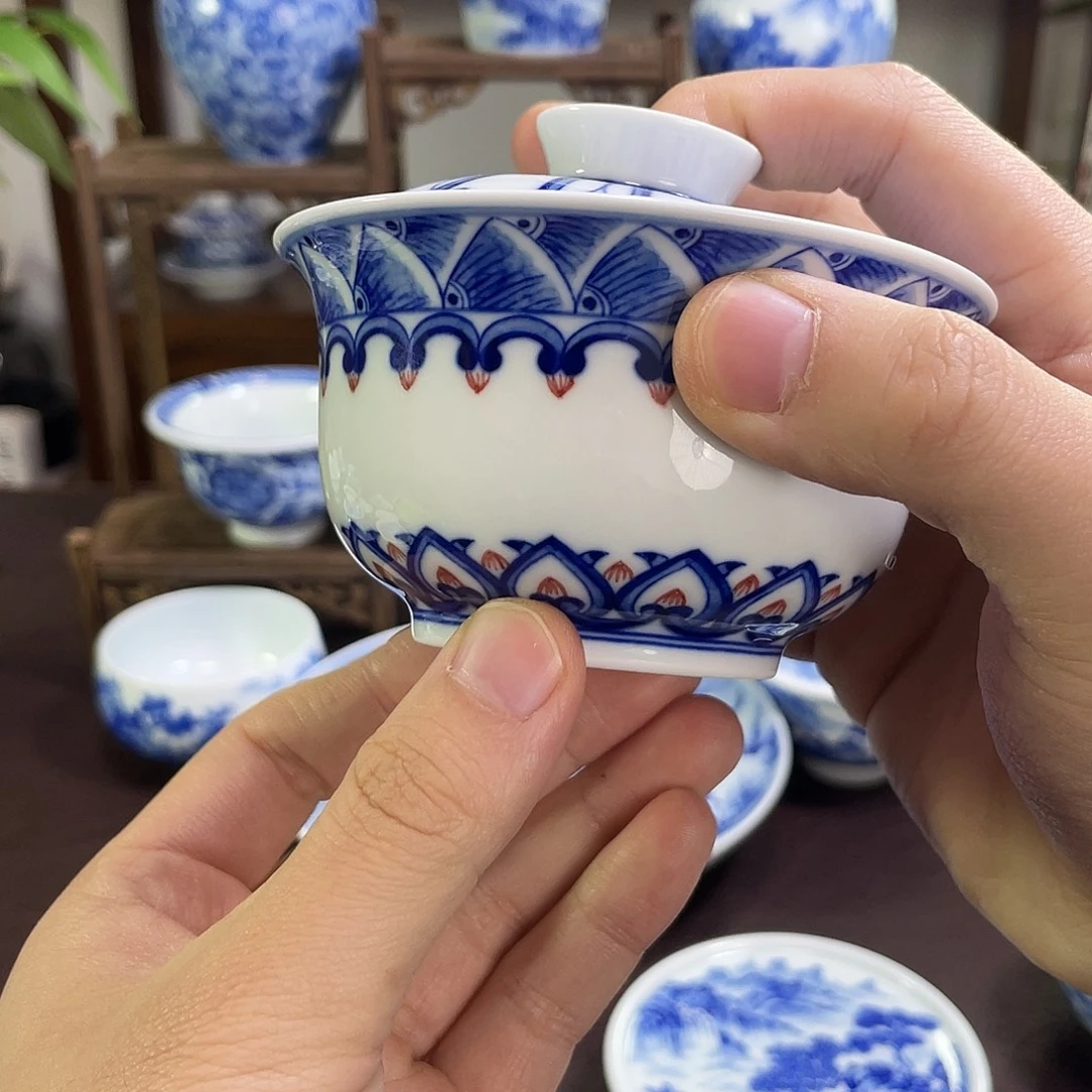 二***宁陶纯手工手绘重工山水