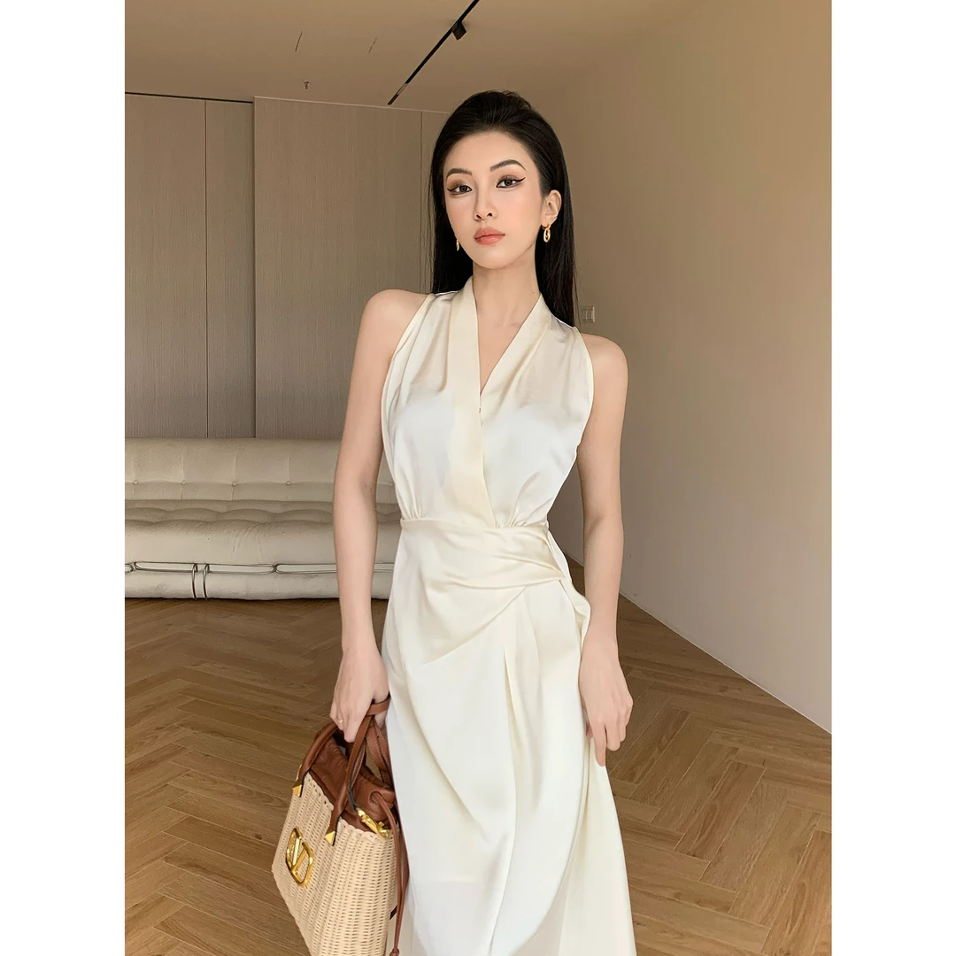 JIJINQI夏季裙子名媛高贵气质法式小众设计感连衣裙 JD03LZPT1130