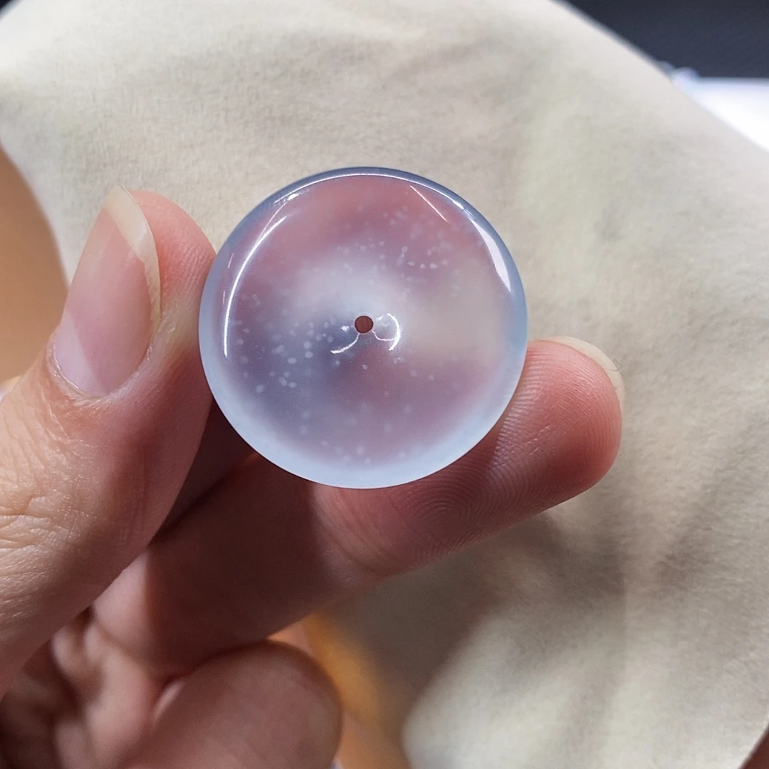 散珠翡翠紫钢平安扣