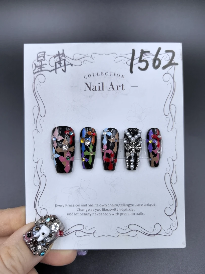 安夏 星苒 长梯 纯手工穿戴甲10片克罗星心