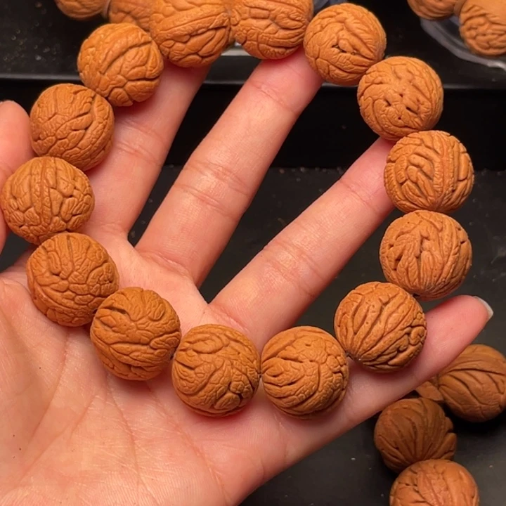 桃核手串金丝龙珠20