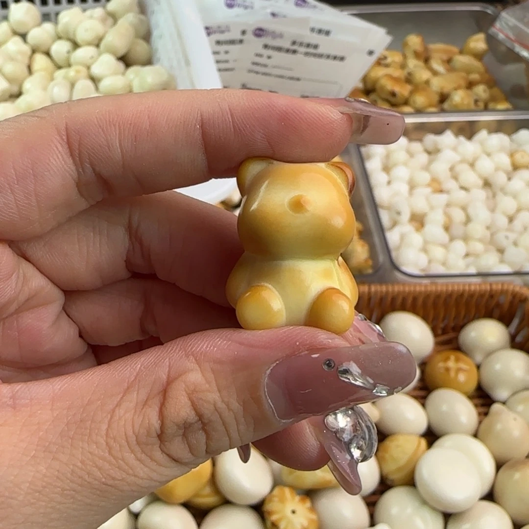 手串菩提根/象牙果微瑕牙果炭烤小熊10颗个别脖子有裂