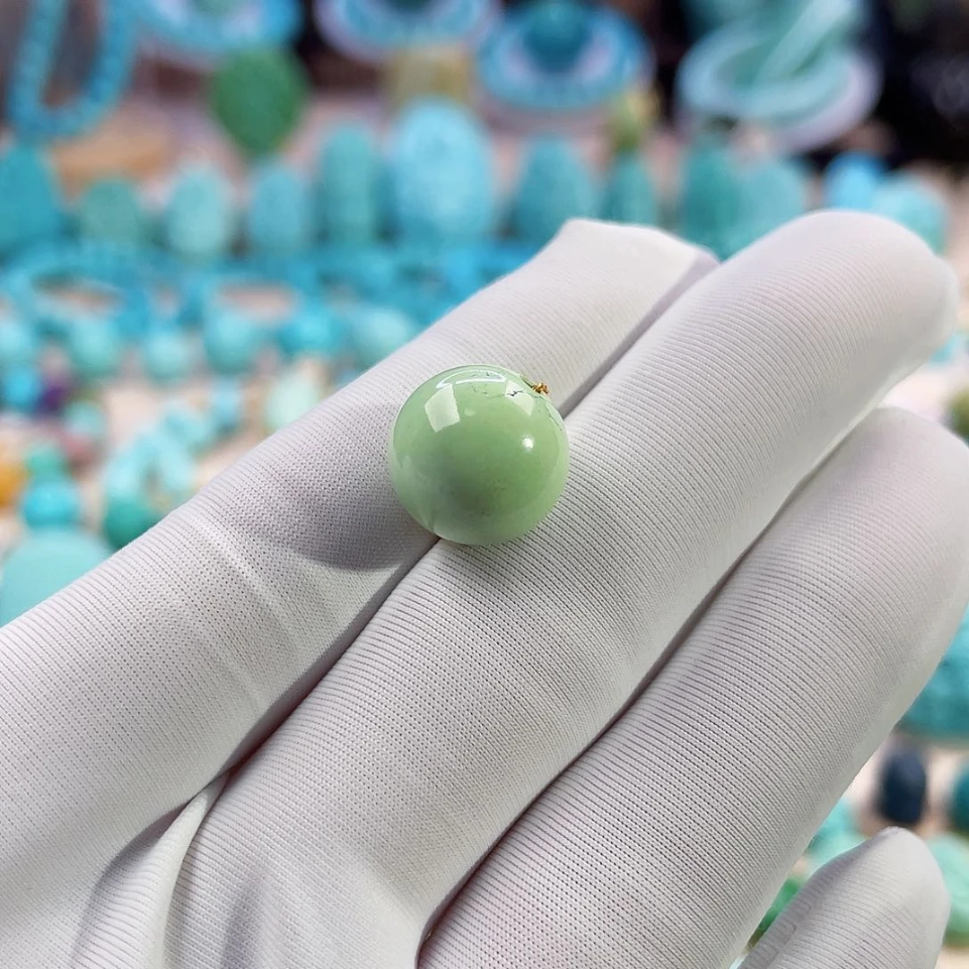 绿松石珠宝奇石未镶嵌11.8mm