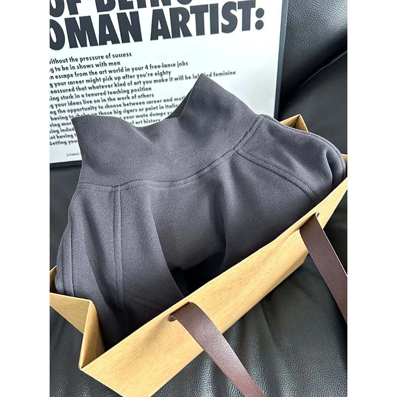 德绒半高领长袖T恤男潮牌拼接解构设计体恤新款纯色百搭打底衫潮