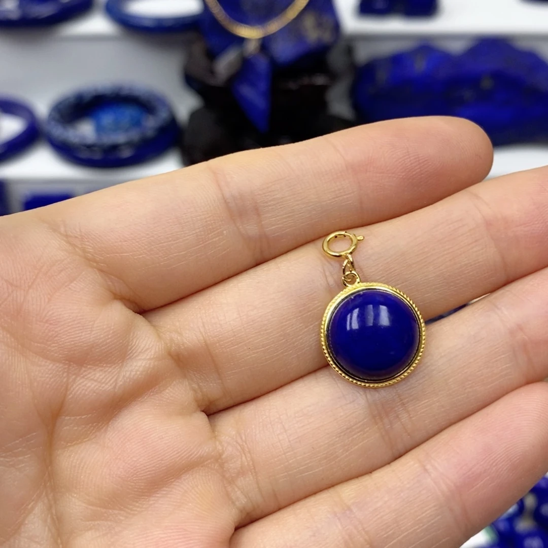 青金石颈饰银S925镀金镶嵌