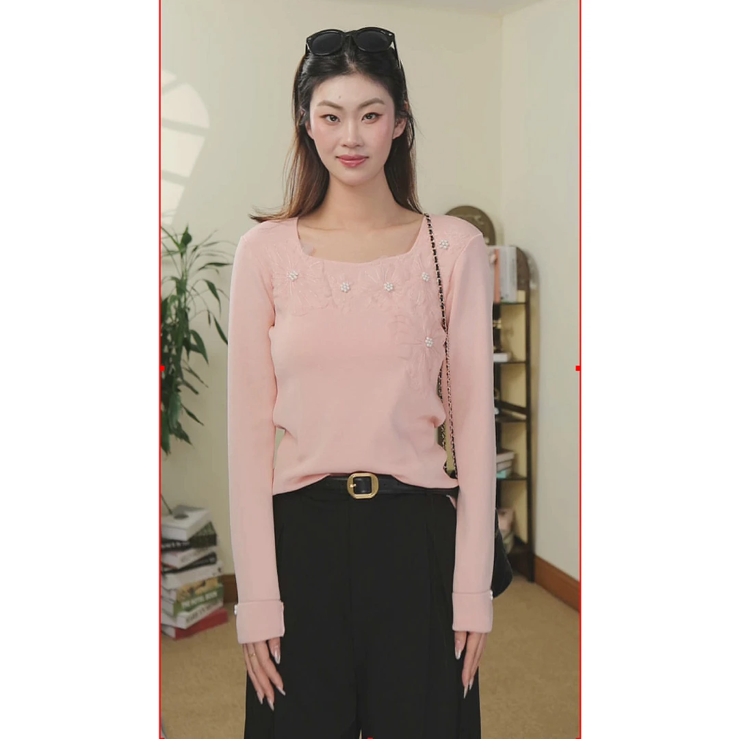 【拉法LF】「‌‌春色繁花」高个子花朵冰丝针织衫上衣