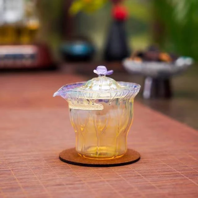 东方器韵-晶焱甄【荷韵盖碗·-蝴蝶】用于茶道饮茶品茗佳选